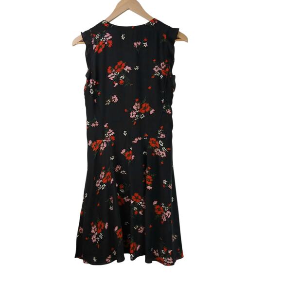 Rebecca Taylor SZ 6 Silk Marguerite Black Floral Dress $395 - Picture 5 of 8